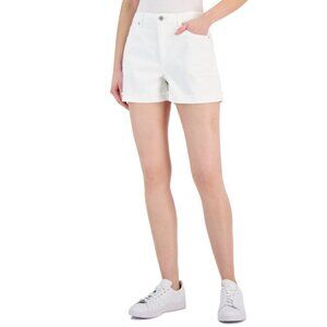 I.N.C. International Concepts Women's White High-Rise Cuffed Denim Shorts NWT